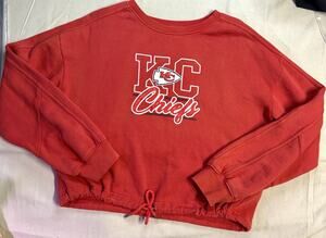 Kansas City Chiefs Cropped Hoodie NFL Graphic Sweatshirt M Football (D35)